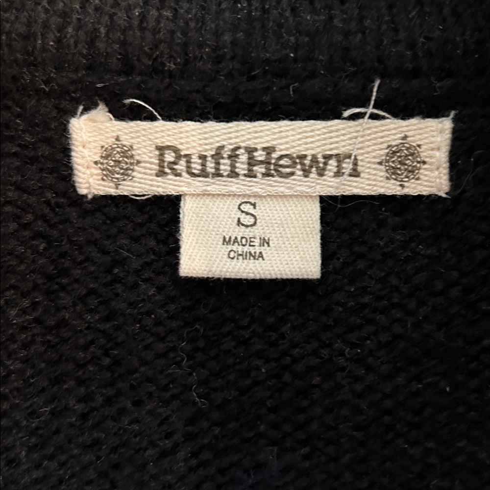 “RuffHewn” Black and White Double-Breasted Pea Coat -SWEATER 😃 - Picture 5 of 9